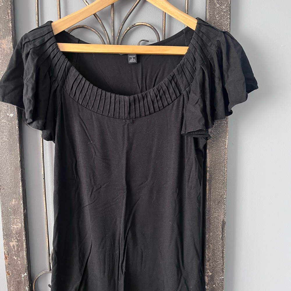 Banana Republic Black Pleated Neck Blouse